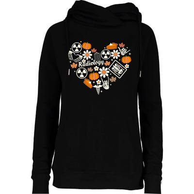 Radiology Fall Heart Xray Tech Autumn Pumpkin Thanksgiving Womens Funnel Neck Pullover Hood