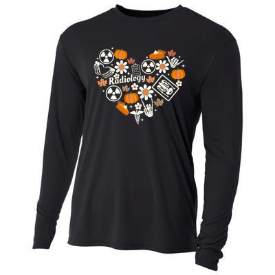 Radiology Fall Heart Xray Tech Autumn Pumpkin Thanksgiving Cooling Performance Long Sleeve Crew