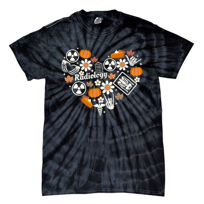 Radiology Fall Heart Xray Tech Autumn Pumpkin Thanksgiving Tie-Dye T-Shirt