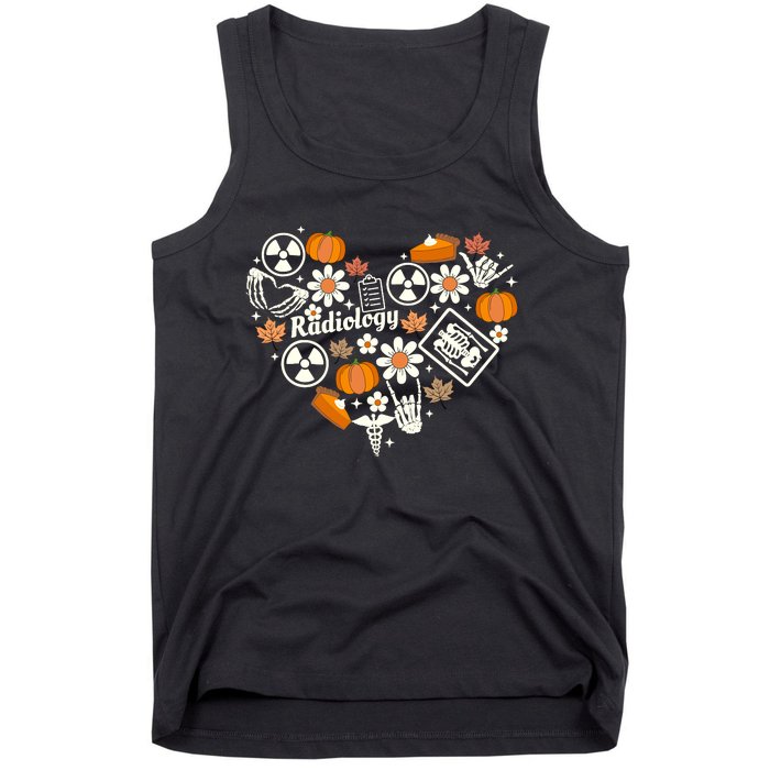 Radiology Fall Heart Xray Tech Autumn Pumpkin Thanksgiving Tank Top