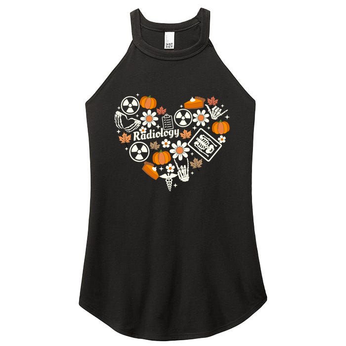 Radiology Fall Heart Xray Tech Autumn Pumpkin Thanksgiving Women's Perfect Tri Rocker Tank