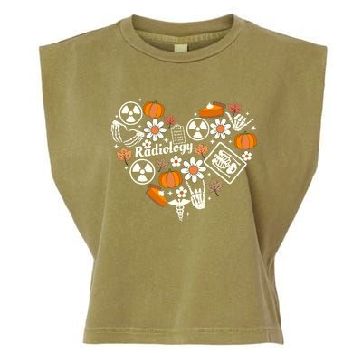 Radiology Fall Heart Xray Tech Autumn Pumpkin Thanksgiving Garment-Dyed Women's Muscle Tee