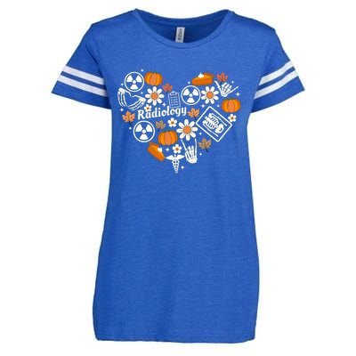 Radiology Fall Heart Xray Tech Autumn Pumpkin Thanksgiving Enza Ladies Jersey Football T-Shirt