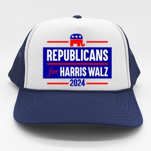 Republicans For Harris Walz Kamala Harris For President 2024 Trucker Hat