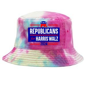 Republicans For Harris Walz Kamala Harris For President 2024 Tie-Dyed Bucket Hat