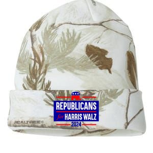 Republicans For Harris Walz Kamala Harris For President 2024 Kati Licensed 12" Camo Beanie