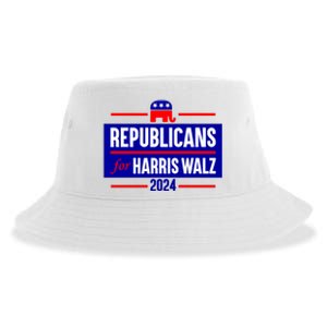 Republicans For Harris Walz Kamala Harris For President 2024 Sustainable Bucket Hat