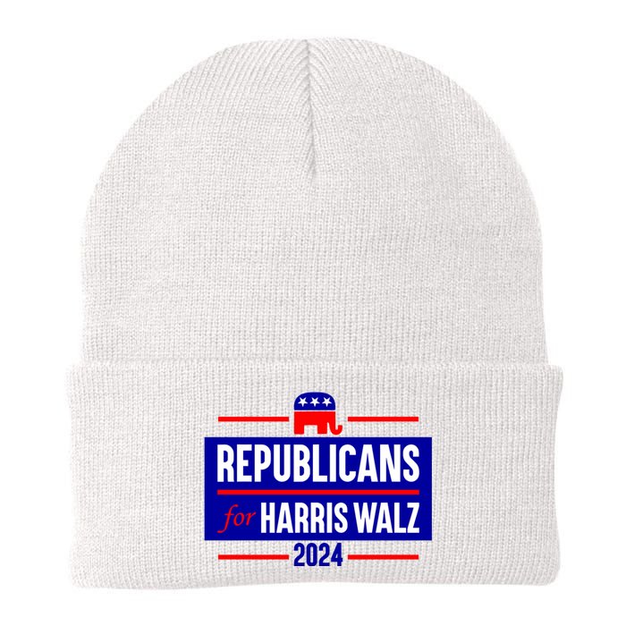 Republicans For Harris Walz Kamala Harris For President 2024 Knit Cap Winter Beanie