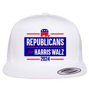 Republicans For Harris Walz Kamala Harris For President 2024 Flat Bill Trucker Hat