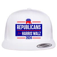 Republicans For Harris Walz Kamala Harris For President 2024 Flat Bill Trucker Hat