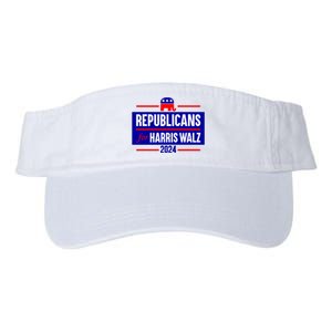 Republicans For Harris Walz Kamala Harris For President 2024 Valucap Bio-Washed Visor