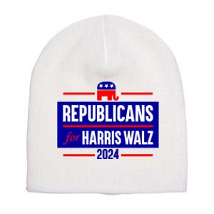 Republicans For Harris Walz Kamala Harris For President 2024 Short Acrylic Beanie