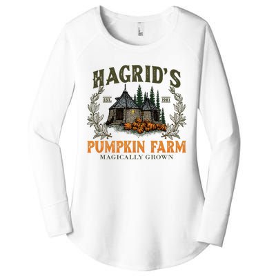 Retro Fall HagridS Pumpkin Farm Patch Autumn Pumpkin Garden Women's Perfect Tri Tunic Long Sleeve Shirt