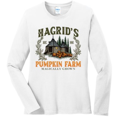 Retro Fall HagridS Pumpkin Farm Patch Autumn Pumpkin Garden Ladies Long Sleeve Shirt