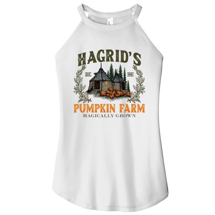 Retro Fall HagridS Pumpkin Farm Patch Autumn Pumpkin Garden Women's Perfect Tri Rocker Tank