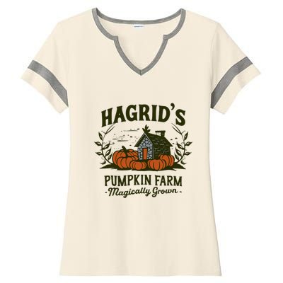 Retro Fall HagridS Pumpkin Farm Patch Autumn Pumpkin Garden Ladies Halftime Notch Neck Tee