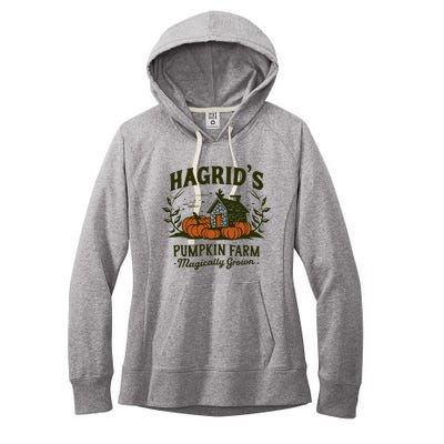 Retro Fall HagridS Pumpkin Farm Patch Autumn Pumpkin Garden Women's Fleece Hoodie