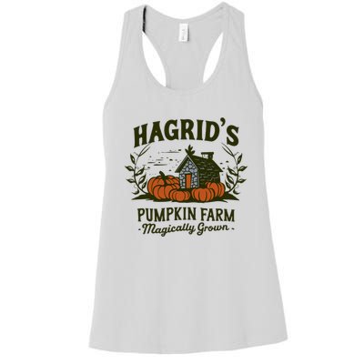 Retro Fall HagridS Pumpkin Farm Patch Autumn Pumpkin Garden Women's Racerback Tank