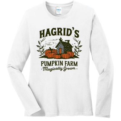 Retro Fall HagridS Pumpkin Farm Patch Autumn Pumpkin Garden Ladies Long Sleeve Shirt