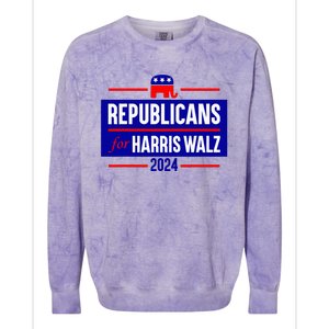 Republicans For Harris Walz Kamala Harris For President 2024 Colorblast Crewneck Sweatshirt