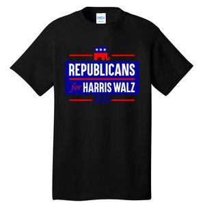 Republicans For Harris Walz Kamala Harris For President 2024 Tall T-Shirt