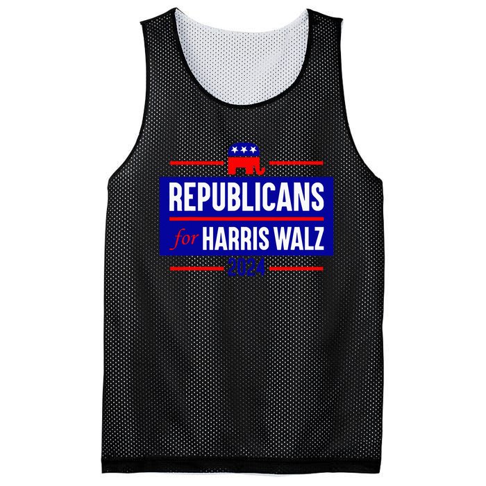 Republicans For Harris Walz Kamala Harris For President 2024 Mesh Reversible Basketball Jersey Tank