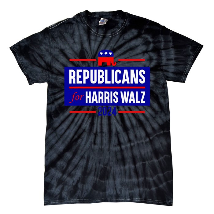 Republicans For Harris Walz Kamala Harris For President 2024 Tie-Dye T-Shirt