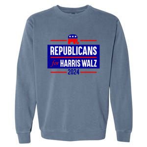 Republicans For Harris Walz Kamala Harris For President 2024 Garment-Dyed Sweatshirt