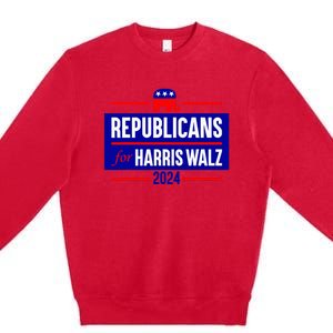 Republicans For Harris Walz Kamala Harris For President 2024 Premium Crewneck Sweatshirt