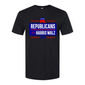 Republicans For Harris Walz Kamala Harris For President 2024 Softstyle CVC T-Shirt