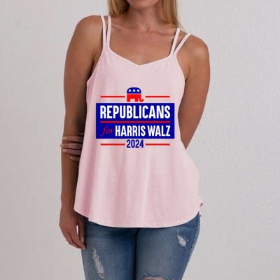 Republicans For Harris Walz Kamala Harris For President 2024 Women's Strappy Tank