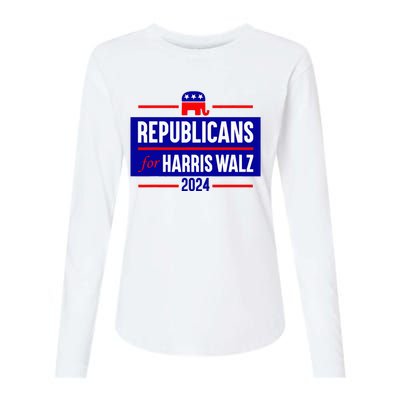 Republicans For Harris Walz Kamala Harris For President 2024 Womens Cotton Relaxed Long Sleeve T-Shirt