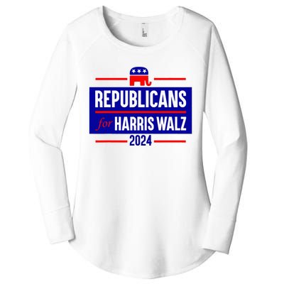 Republicans For Harris Walz Kamala Harris For President 2024 Women's Perfect Tri Tunic Long Sleeve Shirt