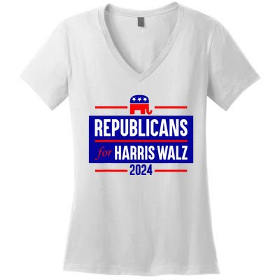 Republicans For Harris Walz Kamala Harris For President 2024 Women's V-Neck T-Shirt