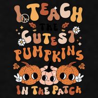 Retro Fall Halloween I Teach The Cutest Pumpkin In The Patch Gift Ladies PosiCharge Tri-Blend Wicking Tank