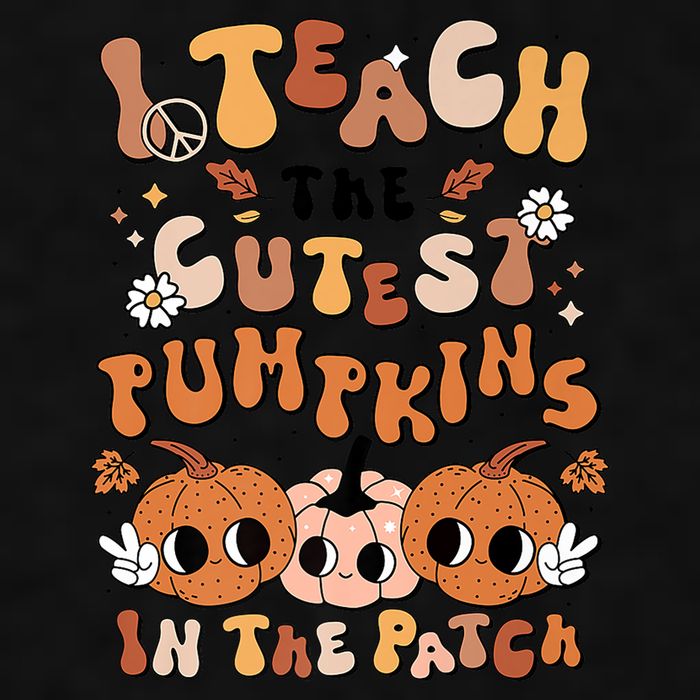 Retro Fall Halloween I Teach The Cutest Pumpkin In The Patch Gift Ladies PosiCharge Tri-Blend Wicking Tank