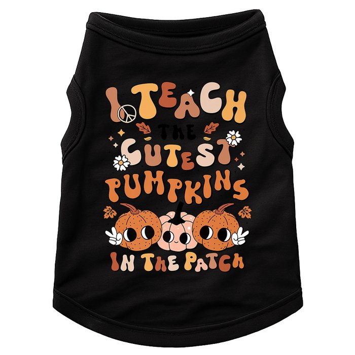 Retro Fall Halloween I Teach The Cutest Pumpkin In The Patch Gift Doggie Tank