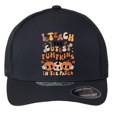 Retro Fall Halloween I Teach The Cutest Pumpkin In The Patch Gift Flexfit Unipanel Trucker Cap