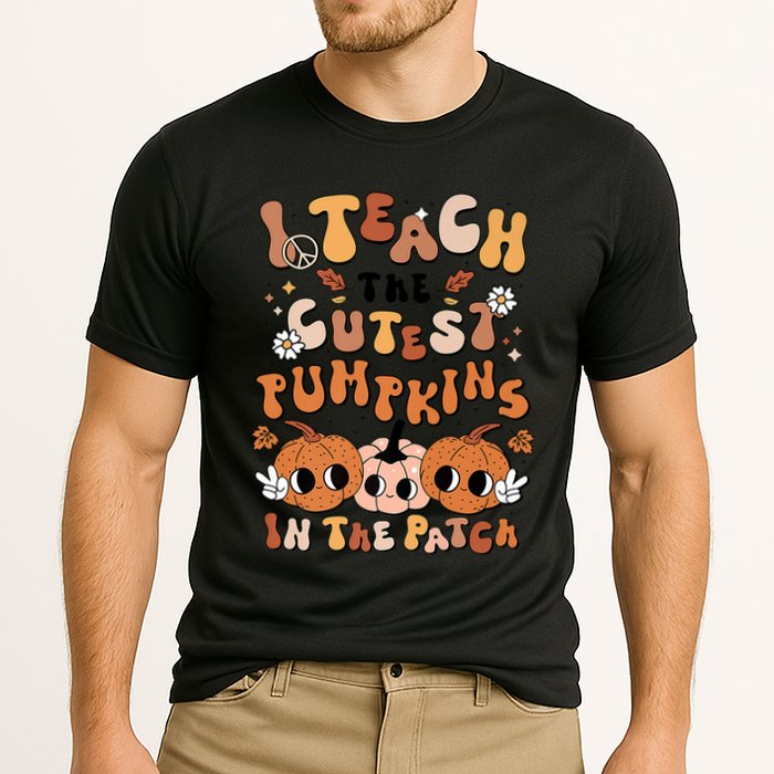 Retro Fall Halloween I Teach The Cutest Pumpkin In The Patch Gift Performance Shirt