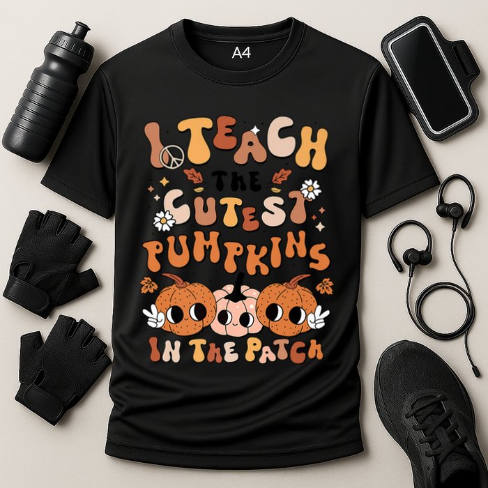 Retro Fall Halloween I Teach The Cutest Pumpkin In The Patch Gift Performance Shirt