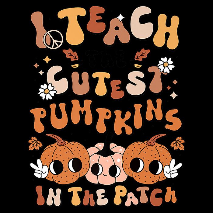 Retro Fall Halloween I Teach The Cutest Pumpkin In The Patch Gift 7-Panel Snapback Hat