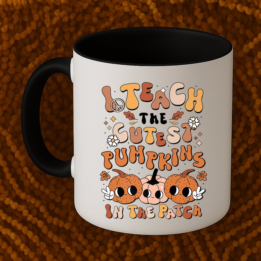 Retro Fall Halloween I Teach The Cutest Pumpkin In The Patch Gift Mug