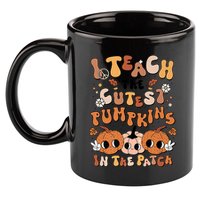 Retro Fall Halloween I Teach The Cutest Pumpkin In The Patch Gift 11oz C Handle Ceramic Mug