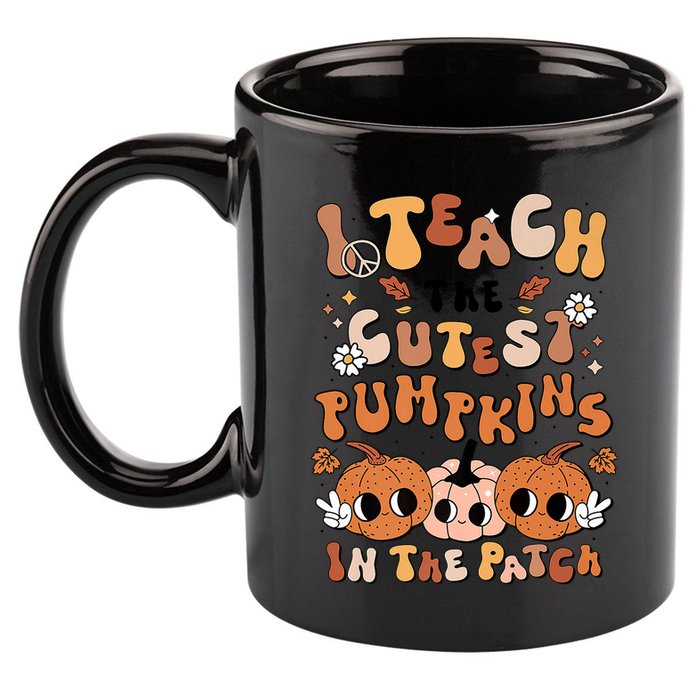 Retro Fall Halloween I Teach The Cutest Pumpkin In The Patch Gift 11oz C Handle Ceramic Mug