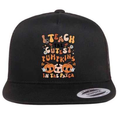 Retro Fall Halloween I Teach The Cutest Pumpkin In The Patch Gift Flatbill Hat