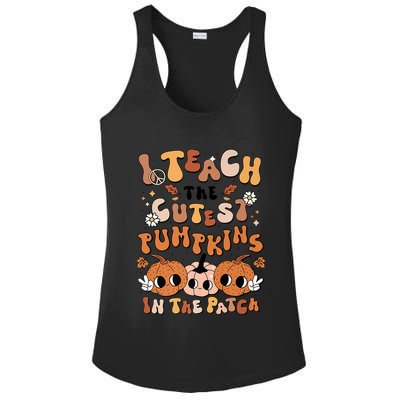 Retro Fall Halloween I Teach The Cutest Pumpkin In The Patch Gift Ladies PosiCharge Competitor Racerback Tank
