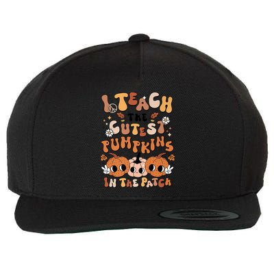Retro Fall Halloween I Teach The Cutest Pumpkin In The Patch Gift Wool Snapback Cap