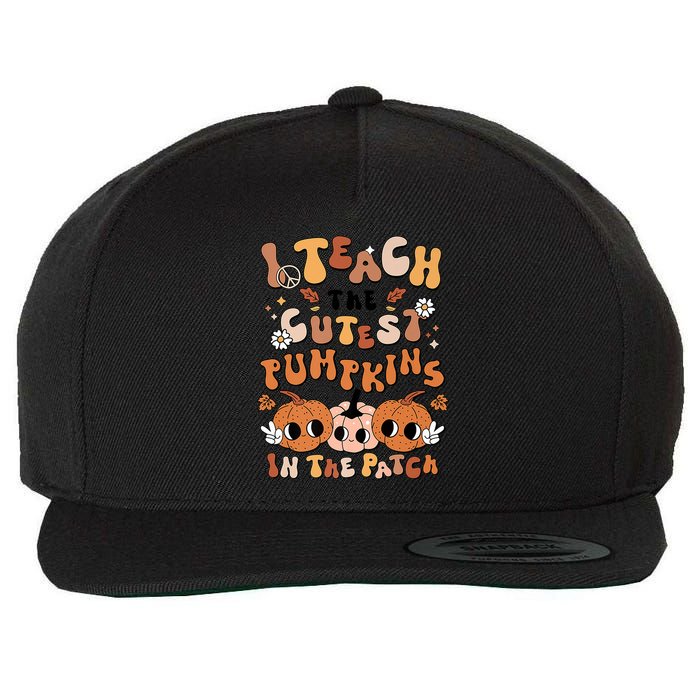 Retro Fall Halloween I Teach The Cutest Pumpkin In The Patch Gift Wool Snapback Cap