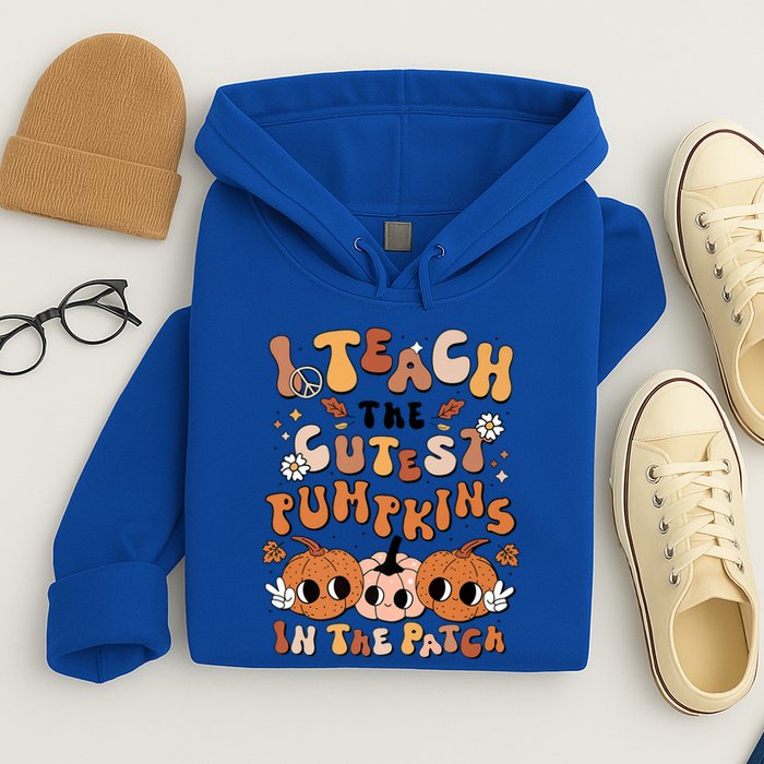 Retro Fall Halloween I Teach The Cutest Pumpkin In The Patch Gift Hoodie