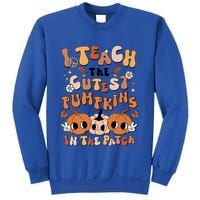 Retro Fall Halloween I Teach The Cutest Pumpkin In The Patch Gift Sweatshirt